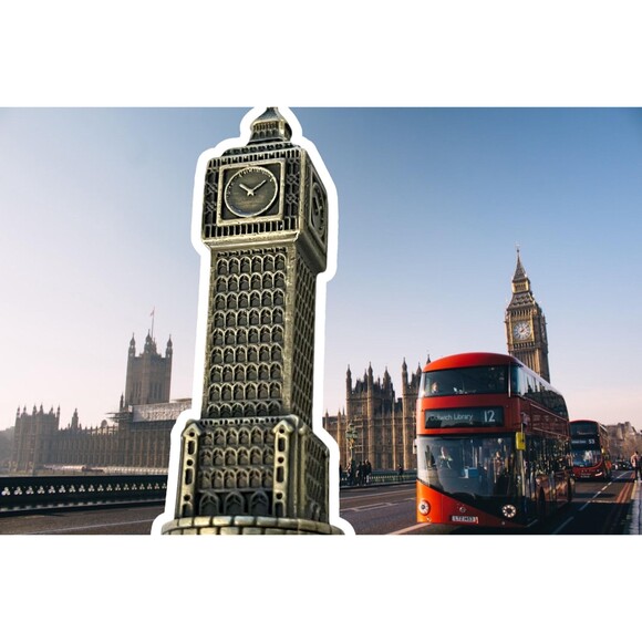 British Charm Wine Stopper - Big Ben Clock Bottle Topper - Quirky Kitchen Decor - Picture 3 of 5